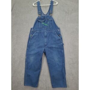 KEY IMPERIAL Bibs Overalls Men's Size 42x29 Denim Work Farmer Vintage Blue Jean